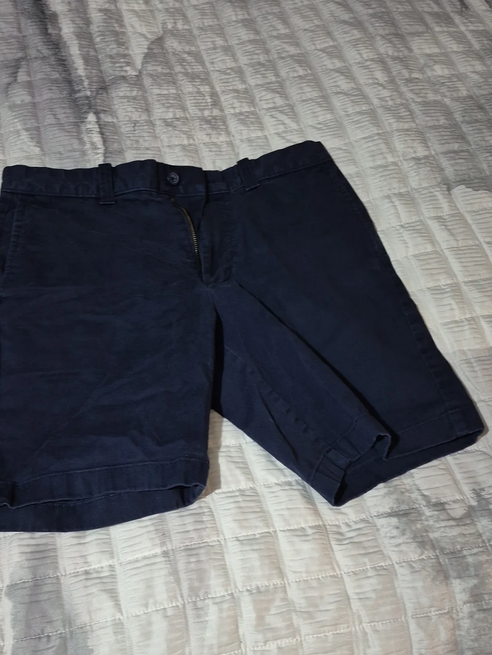 J. Crew Dark Navy Flat-Front Cotton Shorts